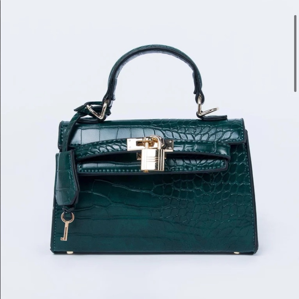 New Princess Polly Peta & Jain Hedi Mini Top Handle Bag Green Croc, never used